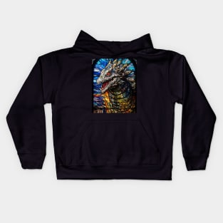 Angry godzilla face Kids Hoodie